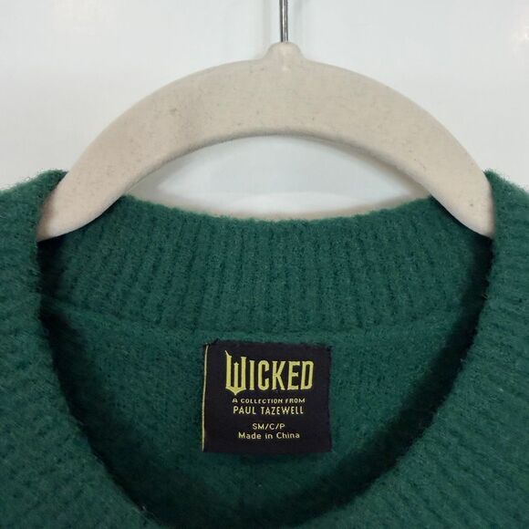 Wicked Paul Tazewell Sweater S Emerald Green Gold Embroidered Cardigan Elphaba - Picture 4 of 10